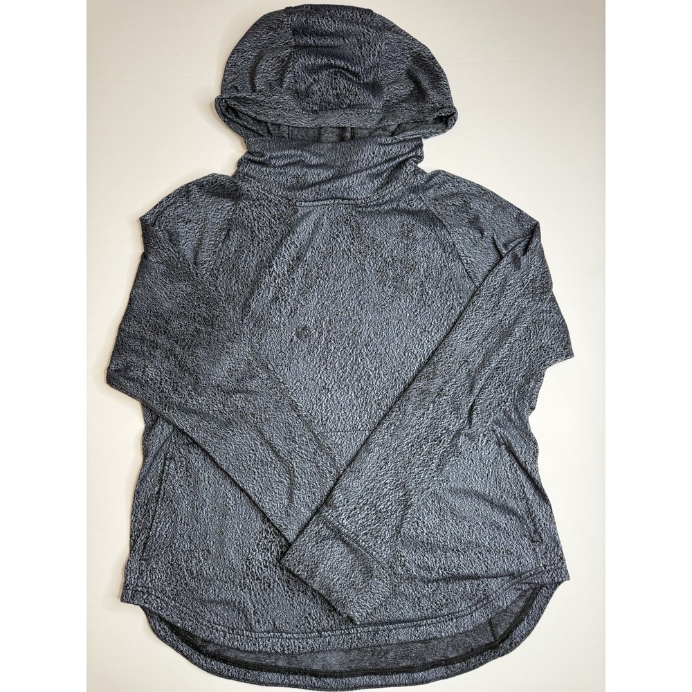 Lululemon Pick Up The Pace Long Sleeve Hoodie Pullover Size 12 Blue Jaquard